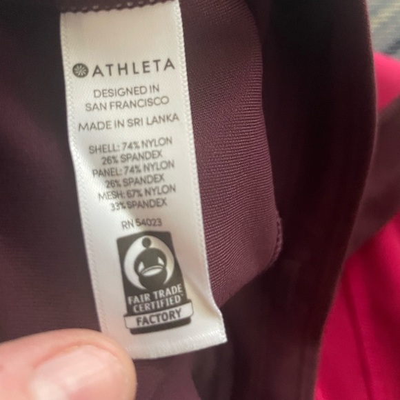Athleta All In Structure Colorblock 7/8 Leggings Contrast Auberge Red Pink - Picture 8 of 8